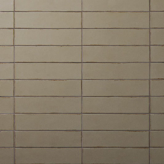 31/2x15 Terramater  Natural Solid-Color Glossy Smooth Porcelain Tile Muted Green