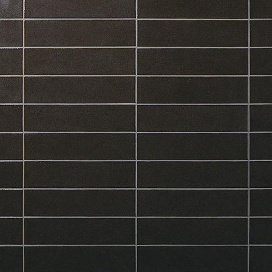 31/2x15 Terramater  Natural Solid-Color Glossy Smooth Porcelain Tile Dark Gray