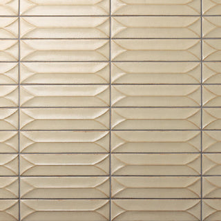 3 1/2x15 Terramater Fluted Mosaic Solid-Color Glossy Wavy Porcelain Tile