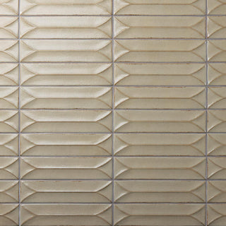3 1/2x15 Terramater Fluted Mosaic Solid-Color Glossy Wavy Porcelain Tile