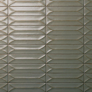 3 1/2x15 Terramater Fluted Mosaic Solid-Color Glossy Wavy Porcelain Tile