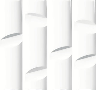4x16 Idiosync 3D-Geometric Sculpted Solid-Color Glossy Undulated Ceramic Tile