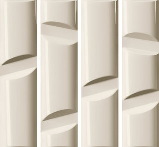 4x16 Idiosync 3D-Geometric Sculpted Solid-Color Glossy Undulated Ceramic Tile