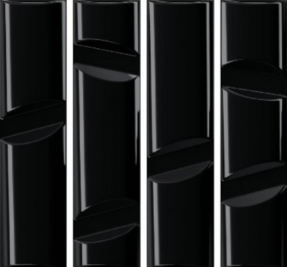 4x16 Idiosync 3D-Geometric Sculpted Solid-Color Glossy Undulated Ceramic Tile