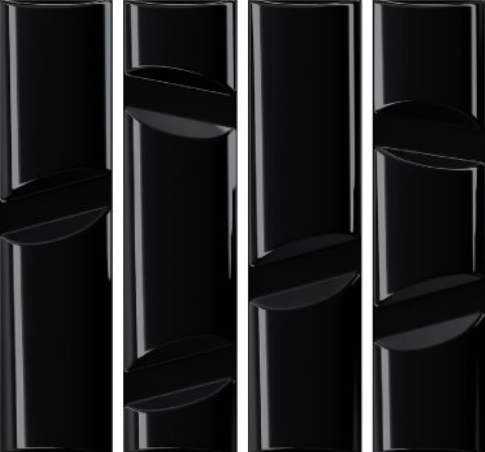 4x16 Idiosync 3D-Geometric Sculpted Solid-Color Glossy Undulated Ceramic Tile