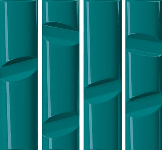 4x16 Idiosync 3D-Geometric Sculpted Solid-Color Glossy Undulated Ceramic Tile