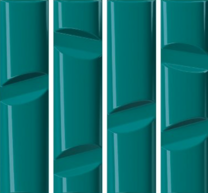 4x16 Idiosync 3D-Geometric Sculpted Solid-Color Glossy Undulated Ceramic Tile