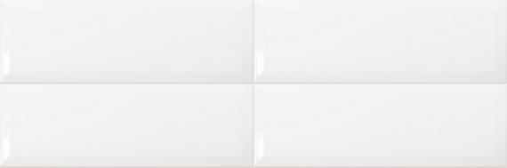 6x18 Annapolis Remix  Natural Solid-Color Glossy Beveled Ceramic Tile Bright White