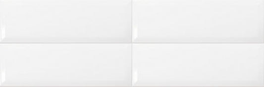 6x18 Annapolis Remix  Natural Solid-Color Glossy Beveled Ceramic Tile Bright White