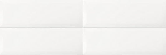 6x18 Annapolis Remix  Natural Solid-Color Matte Beveled Ceramic Tile Matte White