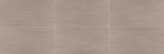 6x24 Synchronic  Natural Concrete-Look Matte Smooth Porcelain Tile Warm Taupe