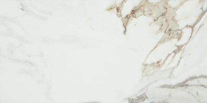 6x18 Platinum  Natural Marble-Look Glossy Smooth Porcelain Tile White Gold