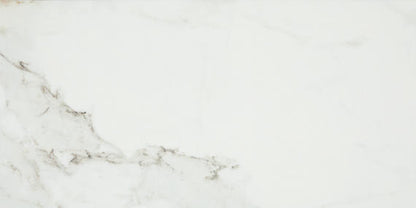 6x18 Platinum  Natural Marble-Look Glossy Smooth Porcelain Tile White Gold