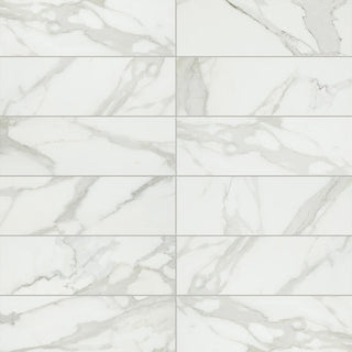 White Gold - 6x18 Platinum Natural Marble-Look Glossy Smooth Porcelain Tile