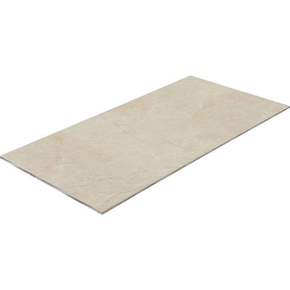 6x18 Platinum  Natural Marble-Look Glossy Smooth Porcelain Tile Almond