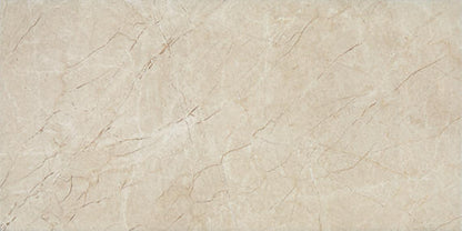 6x18 Platinum  Natural Marble-Look Glossy Smooth Porcelain Tile Almond