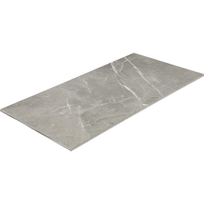 6x18 Platinum  Natural Marble-Look Glossy Smooth Porcelain Tile Dove Gray