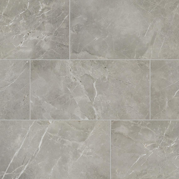 6x18 Platinum  Natural Marble-Look Glossy Smooth Porcelain Tile Dove Gray