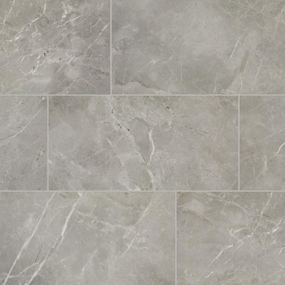 6x18 Platinum  Natural Marble-Look Glossy Smooth Porcelain Tile Dove Gray