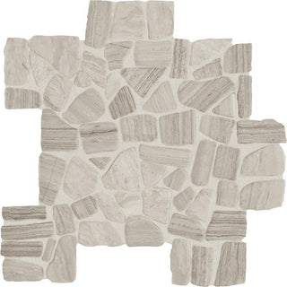 Gray Blend - 12x12 Decorative Accents Oval Mosaic Pebble-Look Polished Natural Marble Tile