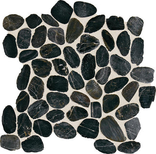 12x12 Decorative Accents Oval Mosaic Pebble-Look Matte Natural Marble Tile