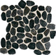 12x12 Decorative Accents Oval  Mosaic Pebble-Look Matte Natural Marble Tile Beige Gold