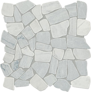 14x12 Raine Polygon Fragment Shard Mosaic Pebble-Look Tumbled Natural Marble Tile