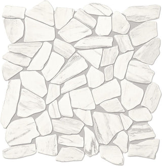 14x12 Raine Polygon Fragment Shard Mosaic Pebble-Look Tumbled Natural Marble Tile