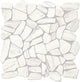 12x12 Raine Polygon Random Pattern Fragment Shard Mosaic Pebble-Look Tumbled Natural Marble Tile Marble White