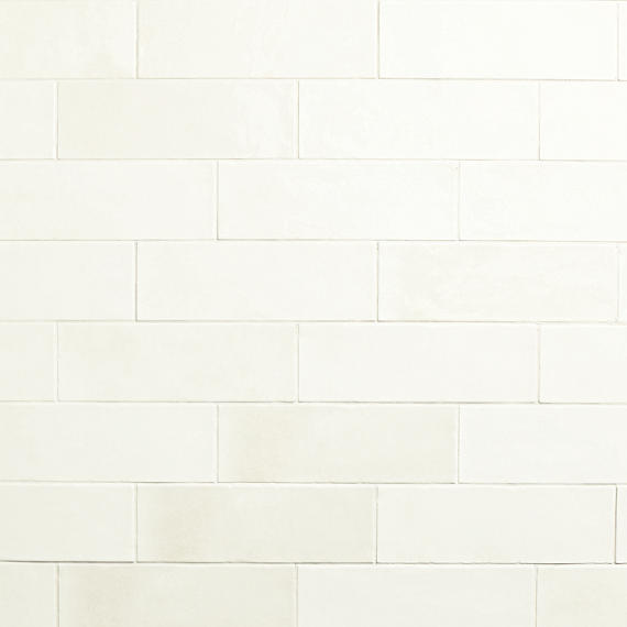 4x12 Studio Haven  Mosaic Stone-Look Glossy Smooth Ceramic Tile Cream White