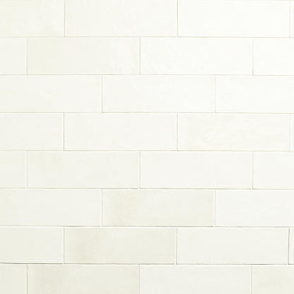 4x12 Studio Haven  Mosaic Stone-Look Glossy Smooth Ceramic Tile Cream White