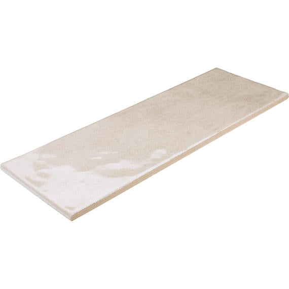 4x12 Studio Haven  Mosaic Stone-Look Glossy Smooth Ceramic Tile Warm Taupe