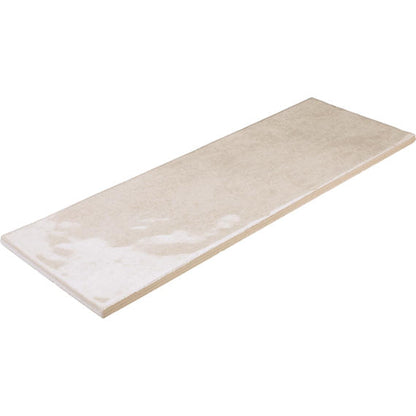 4x12 Studio Haven  Mosaic Stone-Look Glossy Smooth Ceramic Tile Warm Taupe