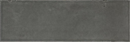4x12 Studio Haven  Mosaic Stone-Look Glossy Smooth Ceramic Tile Dark Gray
