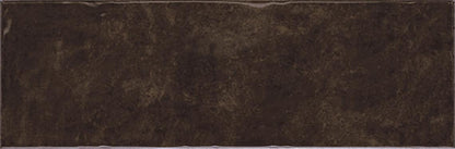 4x12 Studio Haven  Mosaic Stone-Look Glossy Smooth Ceramic Tile Deep Brown
