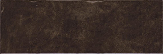 4x12 Studio Haven  Mosaic Stone-Look Glossy Smooth Ceramic Tile Deep Brown