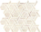 12x10 Fonte Hexagon Trident  Mosaic Marble-Look Honed Natural Marble Tile Beige Marble
