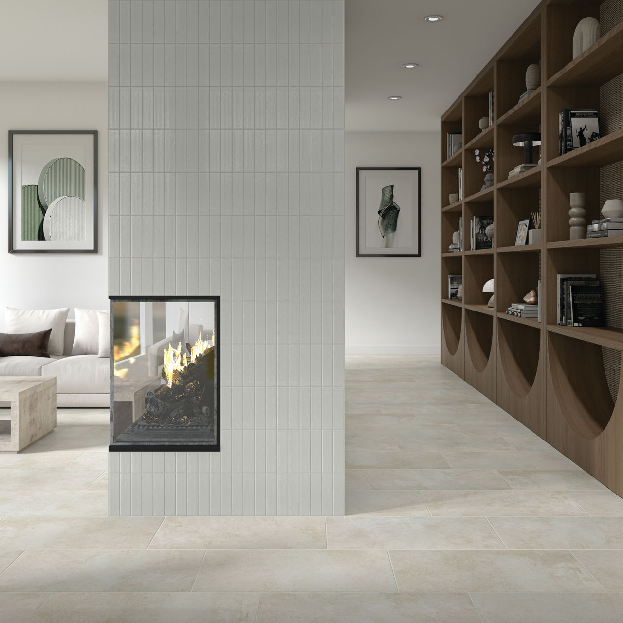 1/2x12 Color Story Pinstripes Jolly Solid-Color Glossy Wavy Ceramic Tile