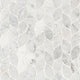 12x12 Carrara Leaf Mosaic Natural-Look Honed Smooth Marble Tile Soft Gray