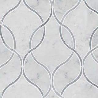 12x12 Carrara Oval Ellipsis Mosaic Natural-Look Polished Smooth Marble Tile