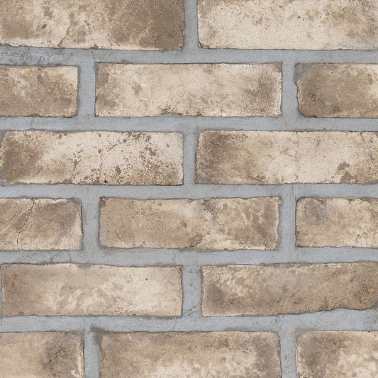 2.25x7.5 Doverton Mosaic Natural-Look Matte Rough Faux Brick Tile Brown Beige