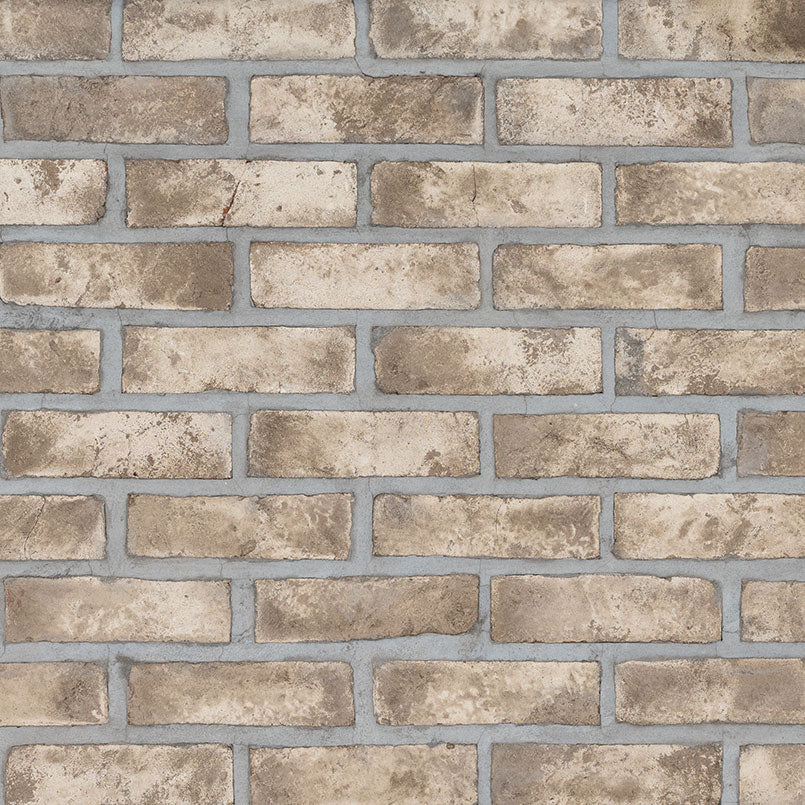2.25x7.5 Doverton Mosaic Natural-Look Matte Rough Faux Brick Tile Brown Beige