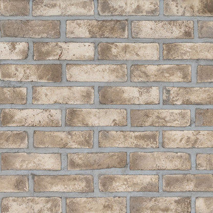 2.25x7.5 Doverton Mosaic Natural-Look Matte Rough Faux Brick Tile Brown Beige