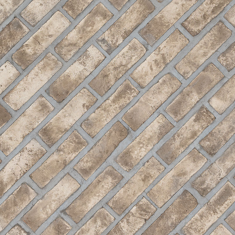 2.25x7.5 Doverton Mosaic Natural-Look Matte Rough Faux Brick Tile Brown Beige