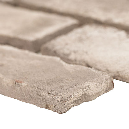 2.25x7.5 Doverton Mosaic Natural-Look Matte Rough Faux Brick Tile Brown Beige