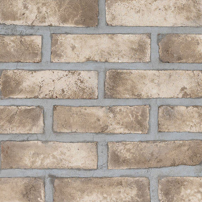 2.25x7.5 Doverton Natural-Look Matte Rough Faux Brick Tile Brown Beige