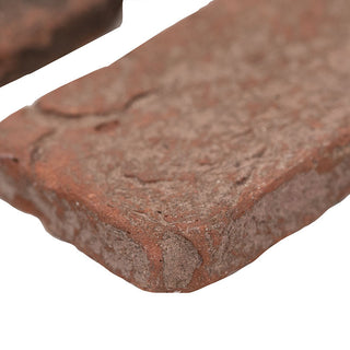 Brown Gray - 2.25x7.5 Noble Red Patterned Concrete-Look Tumbled Textured Faux Brick Singular Tile