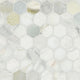 2'' Cloudland Hexagon Mosaic Natural-Look Polished Smooth Marble Tile White Green