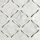 12x12 Danza Arabesque Mosaic Natural-Look Polished Smooth Marble Tile White Black