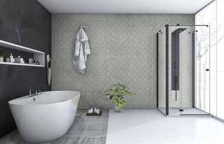 White Black - 12x12 Danza Arabesque Mosaic Natural-Look Polished Smooth Marble Tile